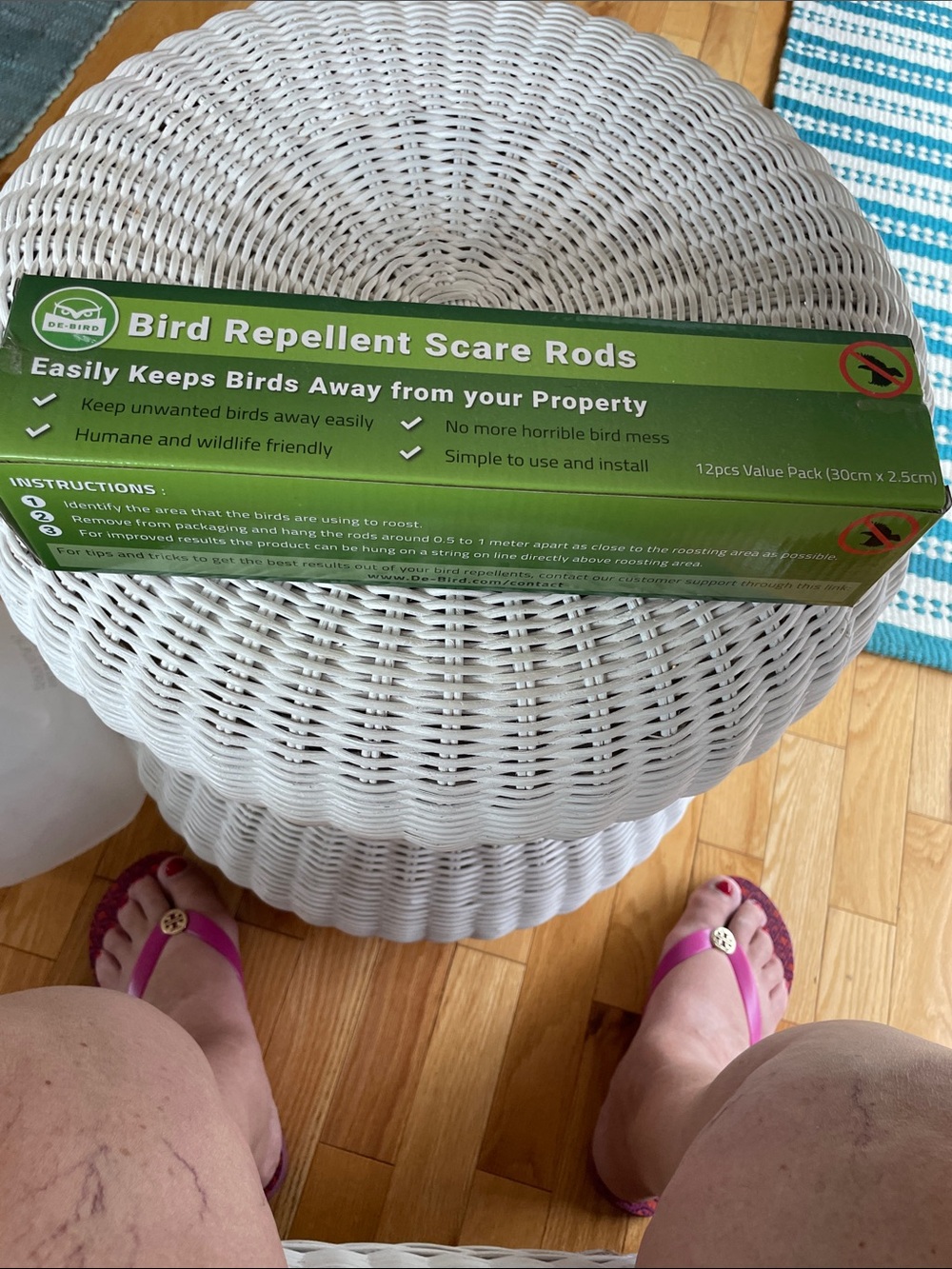Bird Repellent Scare Rods - Green - Unbranded